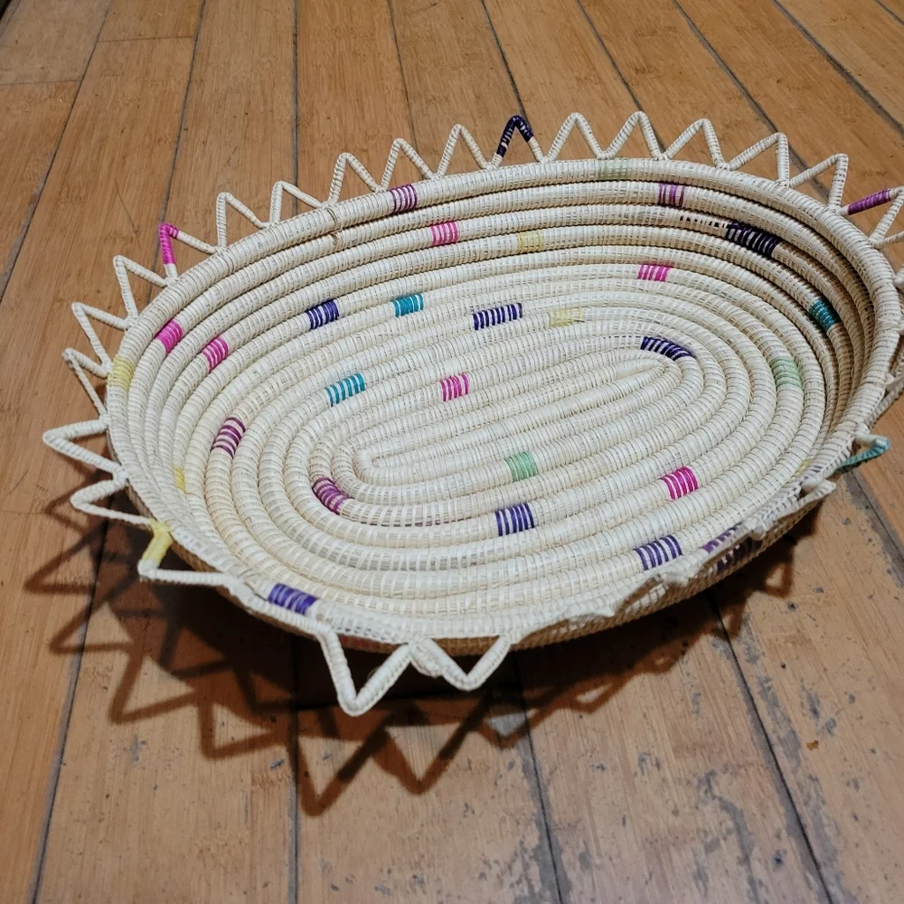 Handmade Boho Woven Coil Multipurpose Basket